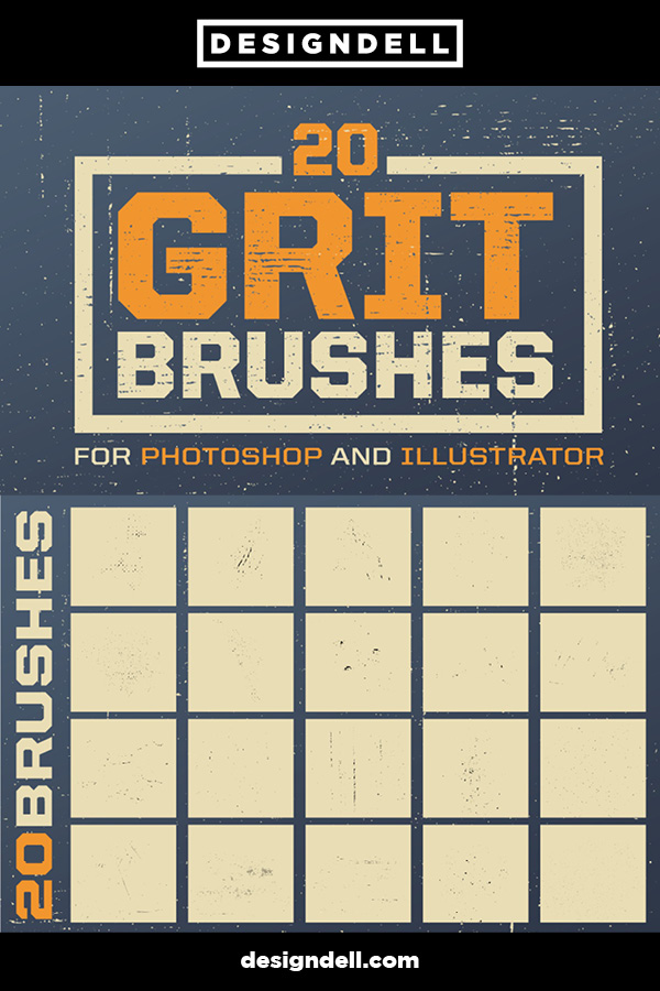 Grit Distressed Photoshop and Illustrator Brushes