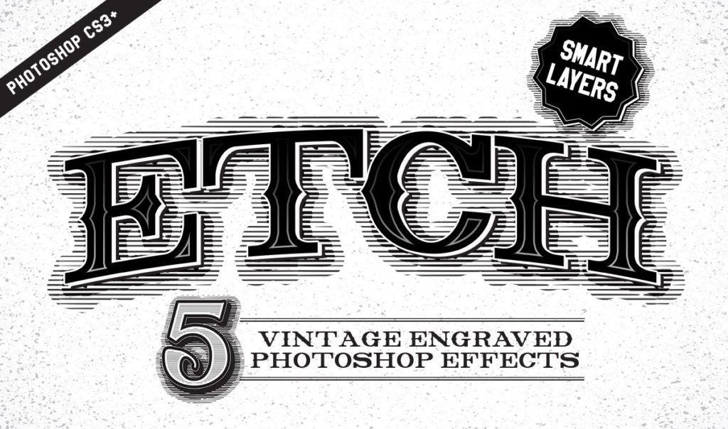 Etch - 5 etch engraved vintage Photoshop effects