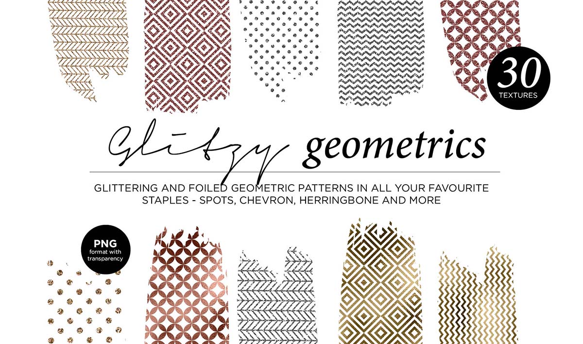 300 Modern Textures – Glitzy Geometric Pattern Textures