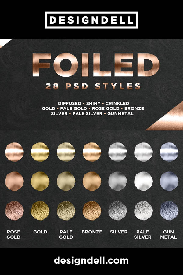 Foiled Photoshop Effects PSD Layer Styles