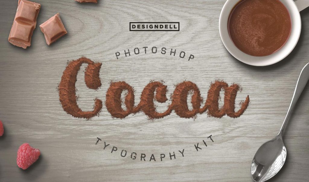 Food Typography Photoshop Effects - Cocoa Text Effect Photoshop