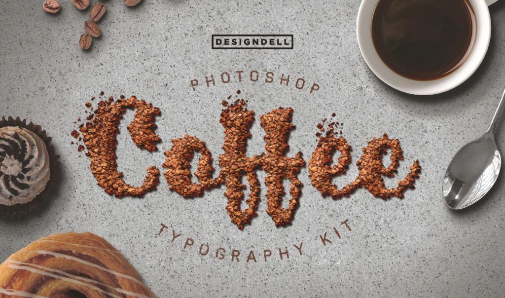 Food Typography Photoshop Effects - Coffee Text Effect Photoshop