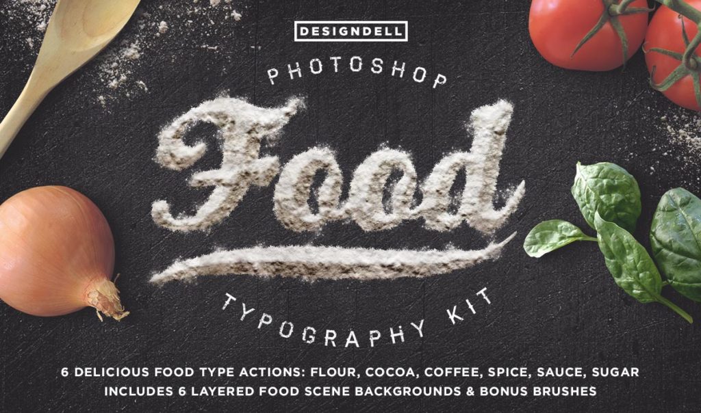 Food Typography Photoshop Effects - Flour Text Effect Photoshop