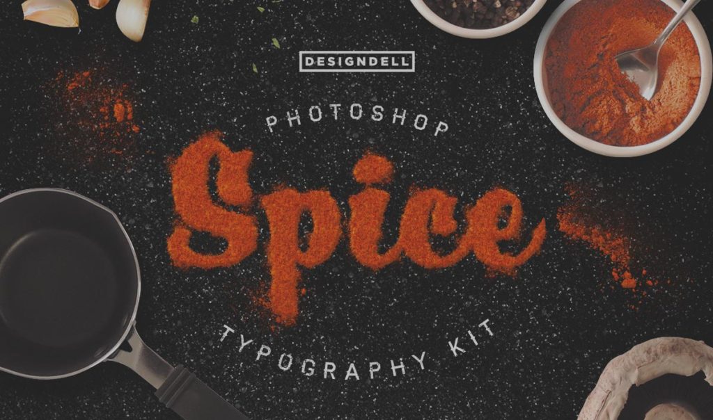Food Typography Photoshop Effects - Spice Text Effect Photoshop