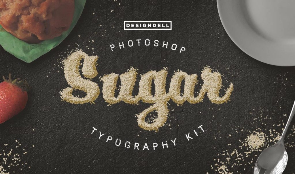 Food Typography Photoshop Effects - Sugar, Flour, Coffee, Cocoa, Sauce Text Effect Photoshop