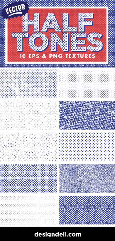 Free Vector Halftone Textures - DesignDell