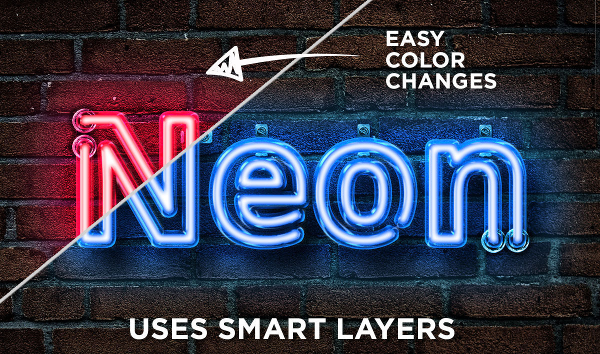 neon text style photoshop free