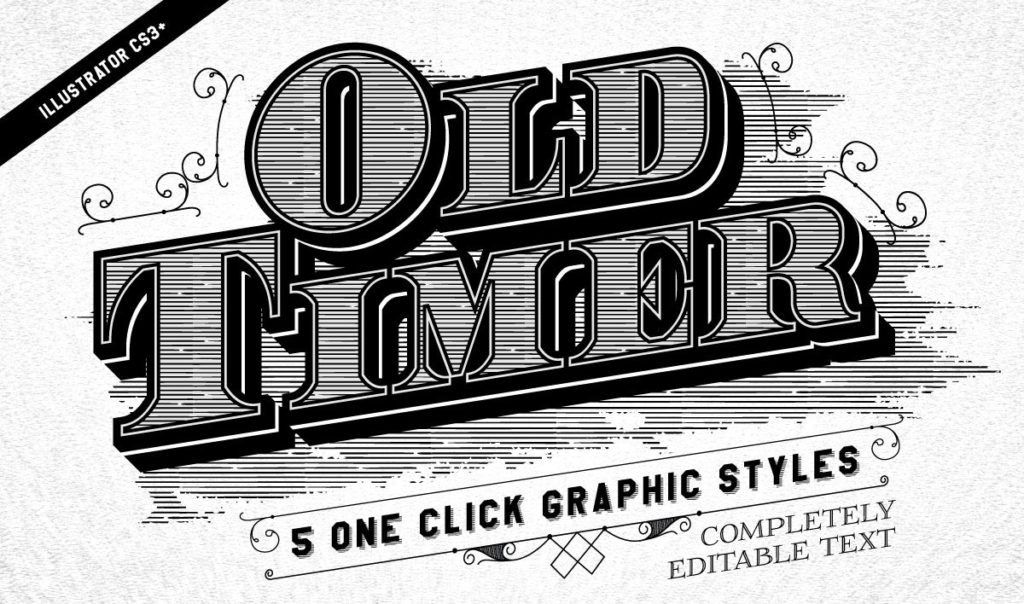 Old Timer Vintage Victorian Illustrator Text Effect