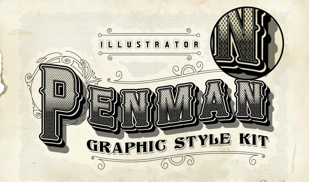 Penman Victorian Typography Illustrator Effects Graphic Styles