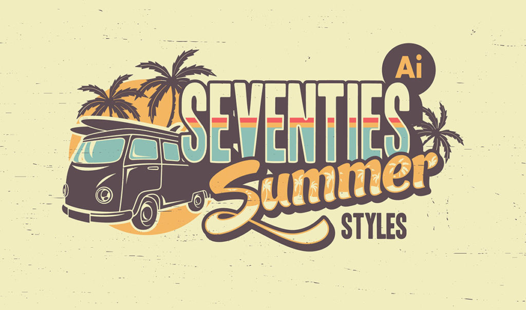 Seventies Summer Text Effects for Illustrator