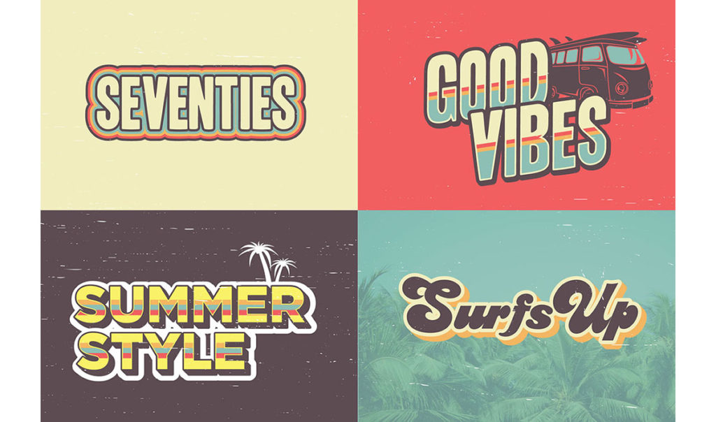 Seventies Summer Text Effects for Illustrator