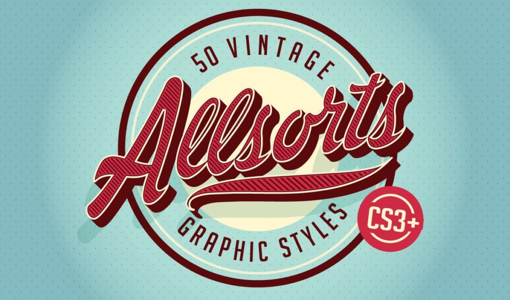 Vintage AllSorts Vintage type effects Illustrator Graphic Styles